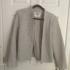 Only Gray Knit Blazer Open-Front Jacket